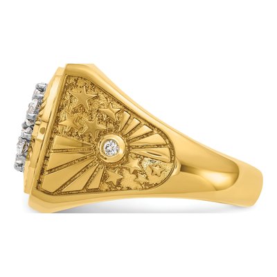 Men's 14K Two-Tone Gold Diamond Stars Stripes Ring Mounting – view 3