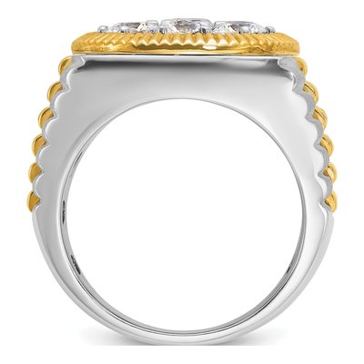 Men's 14K Two-Tone Gold Diamond Cluster Ring Mounting – view 2