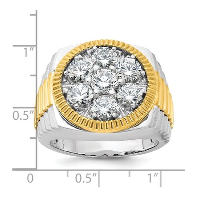 Men's 14K Two-Tone Gold Diamond Cluster Ring Mounting – view 3