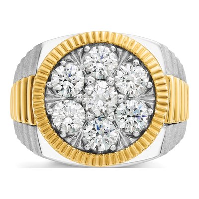 Men's 14K Two-Tone Gold Diamond Cluster Ring Mounting – view 6
