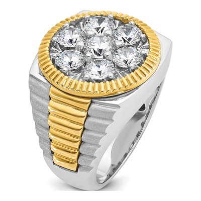 Men's 14K Two-Tone Gold Diamond Cluster Ring Mounting – view 8