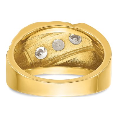 Men's 14K Yellow Gold Diamond 3-Stone Ring Mounting – view 7