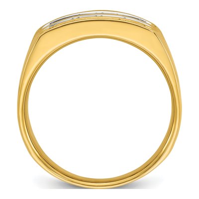 Men's 14K Yellow Gold Diamond 3-Row Ring Mounting – view 2