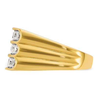 Men's 14K Yellow Gold Diamond 3-Row Ring Mounting – view 5