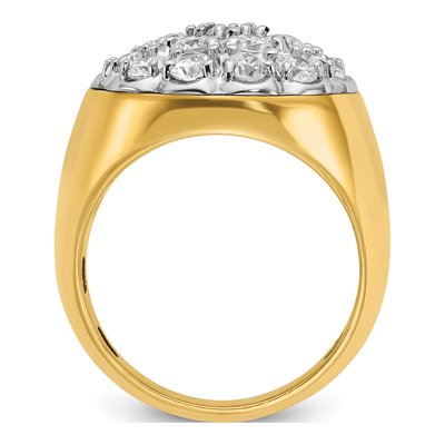 Men's 14K Two-Tone Gold 3 1/4 ct tw Diamond Cluster Ring – view 2