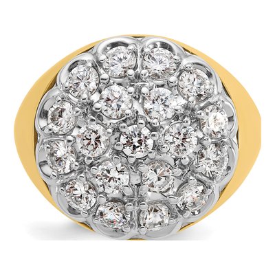 Men's 14K Two-Tone Gold 3 1/4 ct tw Diamond Cluster Ring – view 6