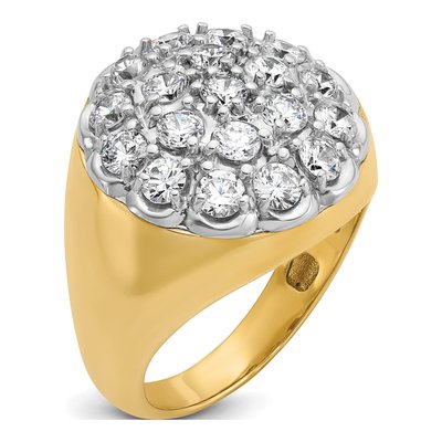 Men's 14K Two-Tone Gold 3 1/4 ct tw Diamond Cluster Ring – view 8