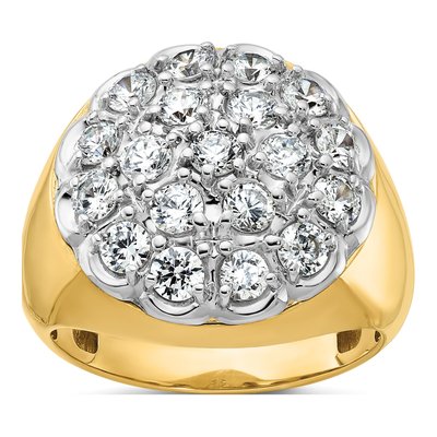 Men's 14K Two-Tone Gold 3 1/4 ct tw Diamond Cluster Ring
