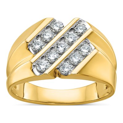 Men's 14K Yellow Gold Diamond Ring Mounting