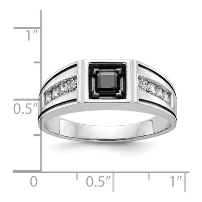 Men's 14K White Gold Black Diamond Ring Mounting – view 3