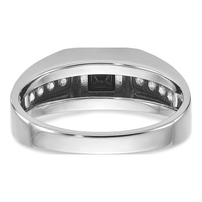 Men's 14K White Gold Black Diamond Ring Mounting – view 7