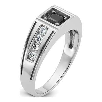 Men's 14K White Gold Black Diamond Ring Mounting – view 8