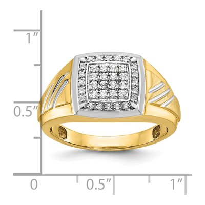 Men's 14K Yellow Gold Diamond Cluster Ring Mounting – view 2