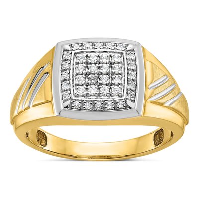 Men's 14K Yellow Gold Diamond Cluster Ring Mounting