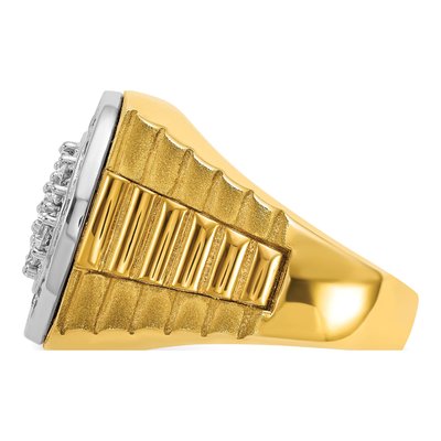 Men's 14K Two-Tone Gold Diamond Halo Cluster Ring Mounting – view 4