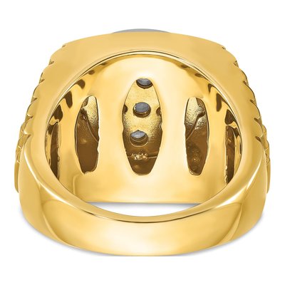 Men's 14K Two-Tone Gold Diamond Halo Cluster Ring Mounting – view 7