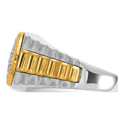 Men's 10K Two-Tone Gold Cluster Ring Mounting – view 5