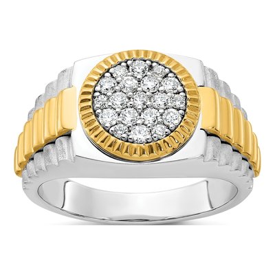 Men's 10K Two-Tone Gold Cluster Ring Mounting