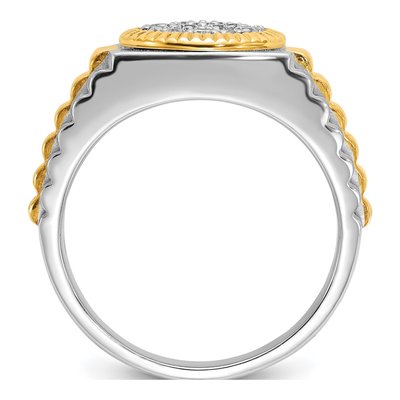 Men's 14K Two-Tone Gold Diamond Cluster Ring Mounting – view 3