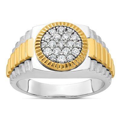 Men's 14K Two-Tone Gold Diamond Cluster Ring Mounting