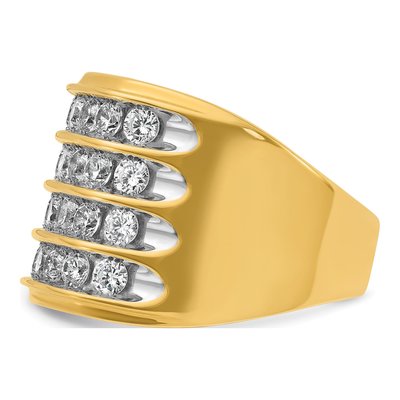 Men's 14K Yellow Gold 4-Row Ring Mounting – view 3