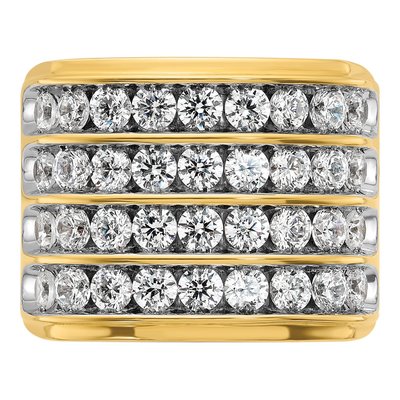 Men's 14K Yellow Gold 4-Row Ring Mounting – view 4