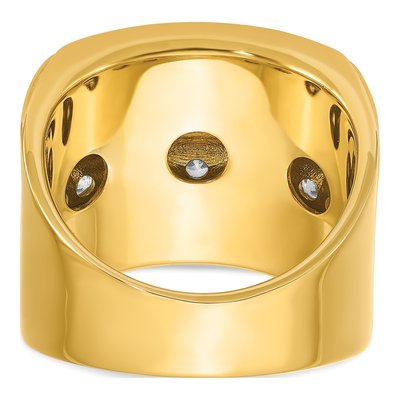 Men's 14K Yellow Gold 3 5/8 ct tw 4-Row Diamond Ring – view 7