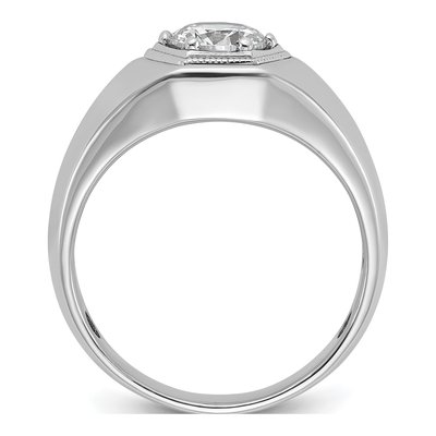 Men's 14K White Gold 1 ct tw Lab-Grown Diamond Beaded Ring – view 2