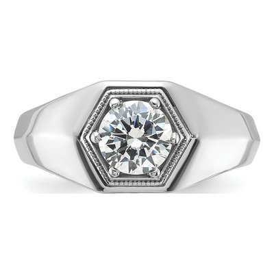 Men's 14K White Gold 1 ct tw Lab-Grown Diamond Beaded Ring – view 4