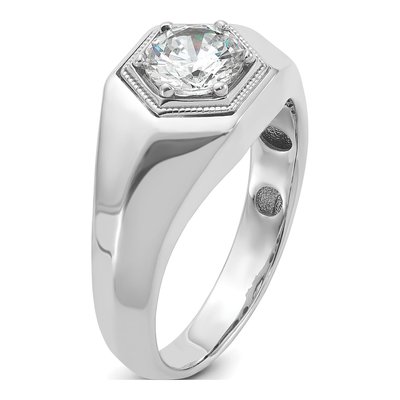 Men's 14K White Gold 1 ct tw Lab-Grown Diamond Beaded Ring – view 6