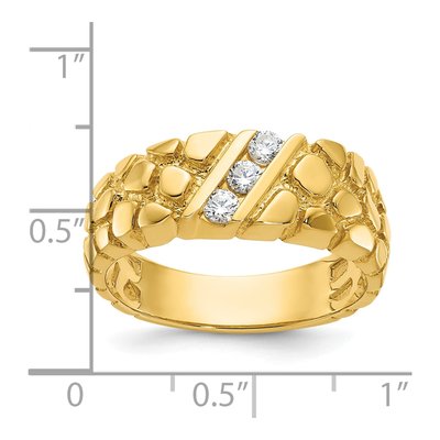 Men's 14K Yellow Gold 1/4 ct tw Diamond Nugget Ring – view 3