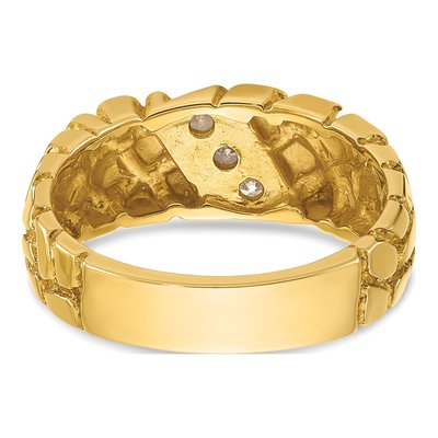 Men's 14K Yellow Gold 1/4 ct tw Diamond Nugget Ring – view 7