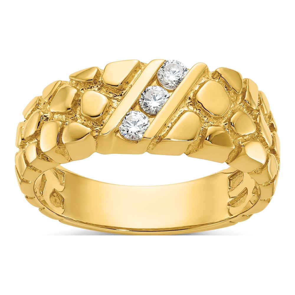 Ib Goodman 14K Mens 1/4 Carat Diamond Nugget Complete Ring