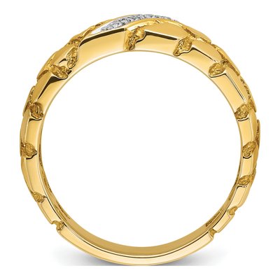 Men's 14K Yellow Gold Diamond Nugget Ring Mounting – view 2