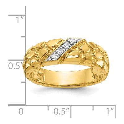 Men's 14K Yellow Gold Diamond Nugget Ring Mounting – view 3