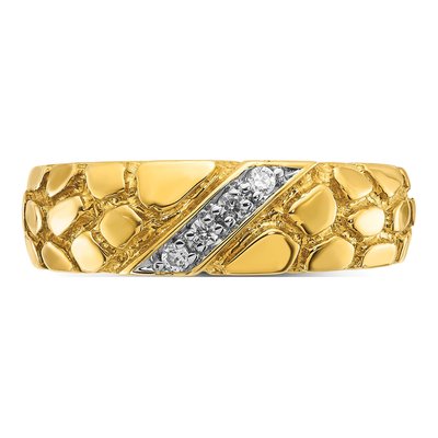 Men's 14K Yellow Gold Diamond Nugget Ring Mounting – view 6