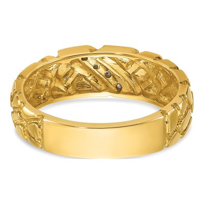 Men's 14K Yellow Gold Diamond Nugget Ring Mounting – view 7