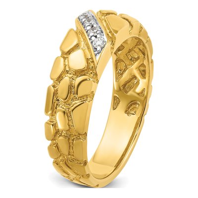 Men's 14K Yellow Gold Diamond Nugget Ring Mounting – view 8