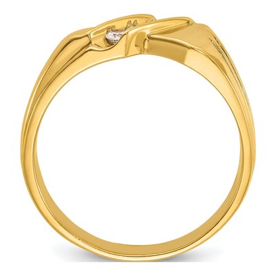 Men's 14K Yellow Gold 3-Stone Diamond Ring Mounting – view 2