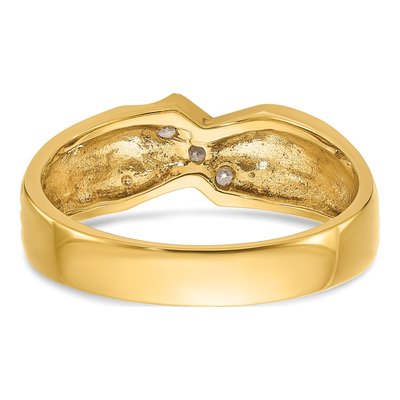 Men's 14K Yellow Gold 3-Stone Diamond Ring Mounting – view 7