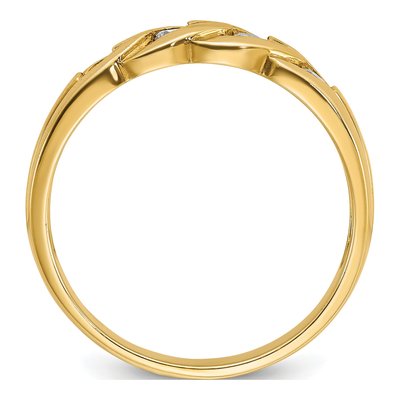 Men's 14K Yellow Gold Diamond Link Ring Mounting – view 2