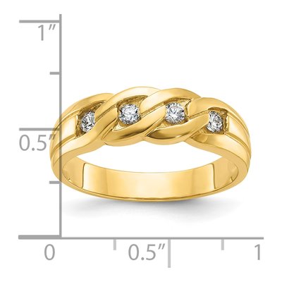 Men's 14K Yellow Gold Diamond Link Ring Mounting – view 3