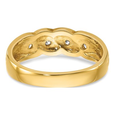 Men's 14K Yellow Gold Diamond Link Ring Mounting – view 7