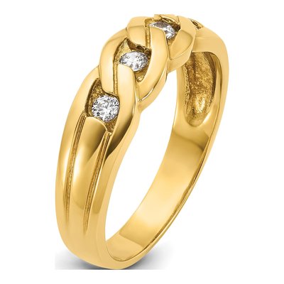 Men's 14K Yellow Gold Diamond Link Ring Mounting – view 8