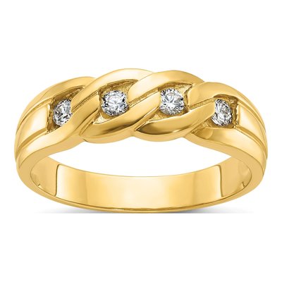 Men's 14K Yellow Gold Diamond Link Ring Mounting