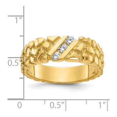 Men's 10K Yellow Gold Diamond Nugget Ring Mounting – view 2