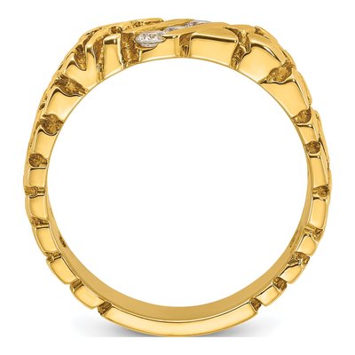 Men's 14K Yellow Gold Diamond Nugget Ring Mounting – view 2