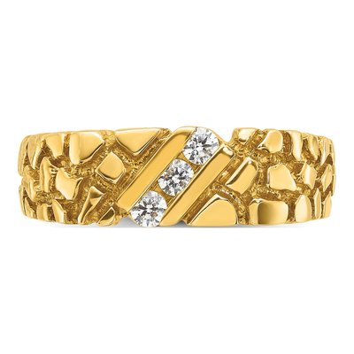 Men's 14K Yellow Gold Diamond Nugget Ring Mounting – view 6