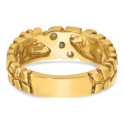 Men's 14K Yellow Gold Diamond Nugget Ring Mounting – view 7