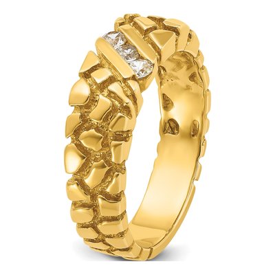 Men's 14K Yellow Gold Diamond Nugget Ring Mounting – view 8
